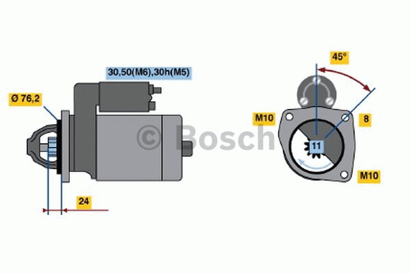 Startmotor 12V Bosch 0 986 022 581 BOSCH