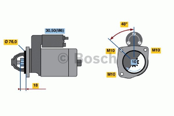 Startmotor 12V Bosch 0 986 022 631 BOSCH