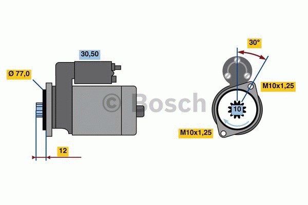 Startmotor 12V Bosch 0 986 022 700 BOSCH