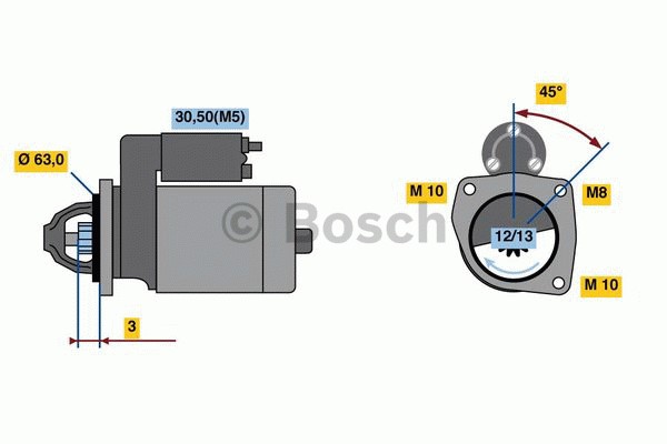 Startmotor 12V Bosch 0 986 022 800 BOSCH