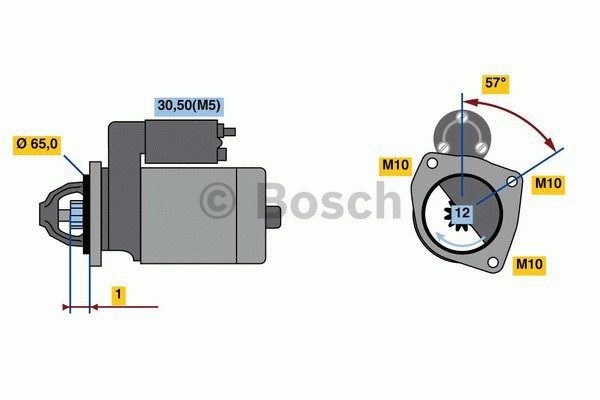 Startmotor 12V Bosch 0 986 022 910 BOSCH