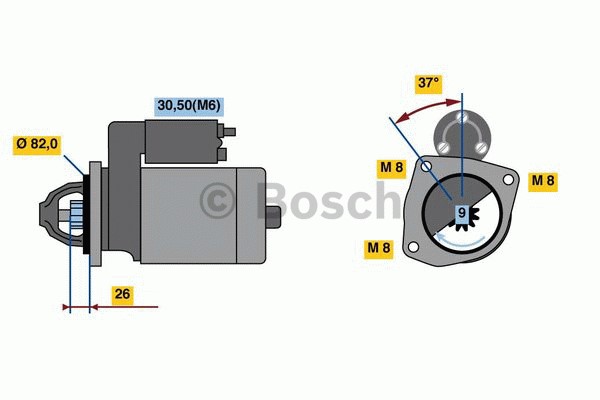 Startmotor 12V Bosch 0 986 023 120 BOSCH