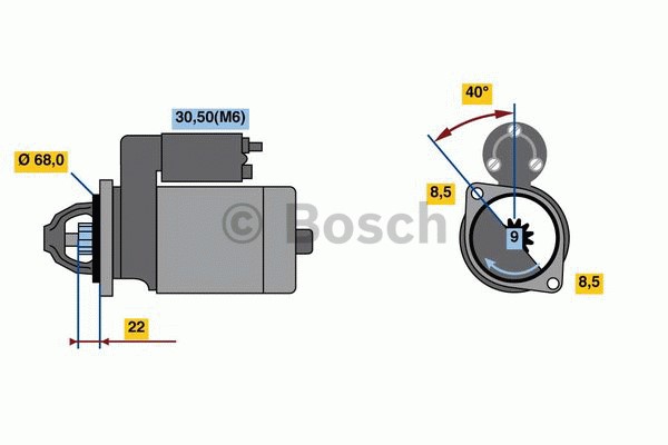 Startmotor 12V Bosch 0 986 023 660 BOSCH