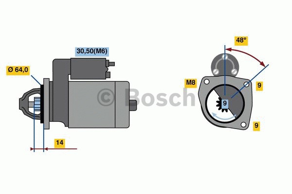 Startmotor 12V Bosch 0 986 024 020 BOSCH