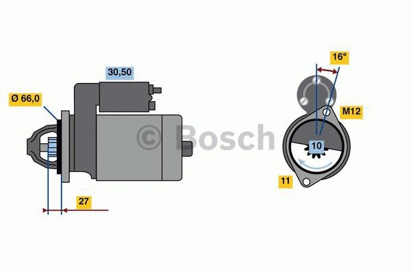 Startmotor 12V Bosch 0 986 024 030 BOSCH