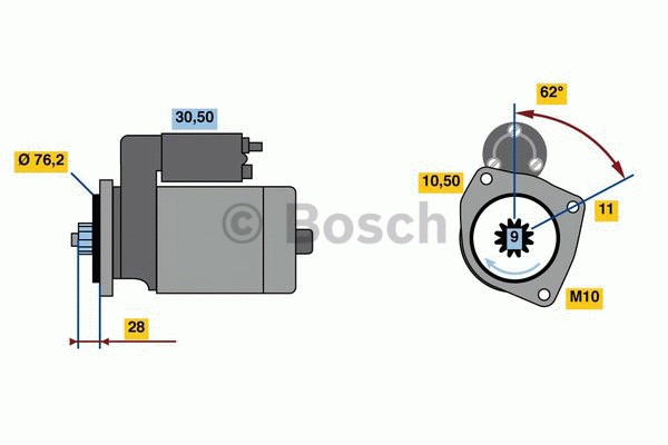 Startmotor 12V Bosch 0 986 024 050 BOSCH
