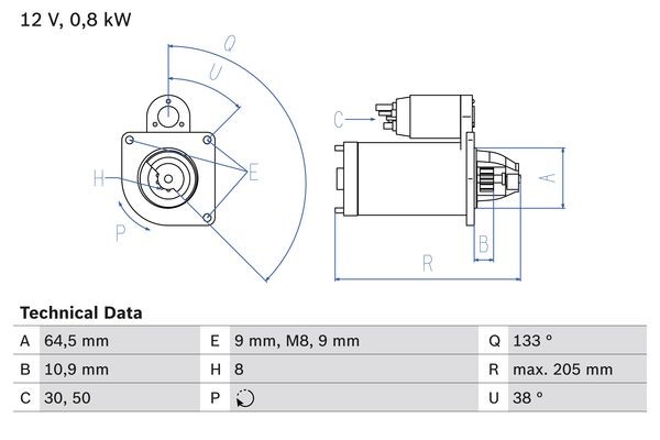 Startmotor 12V Bosch 0 986 024 210 BOSCH