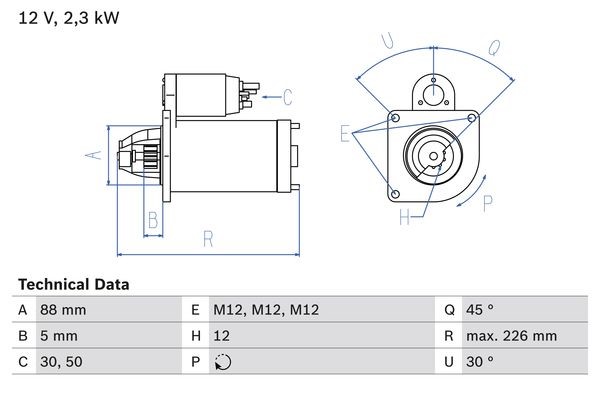 Startmotor 12V Bosch 0 986 024 240 BOSCH