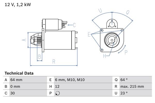 Startmotor 12V Bosch 0 986 025 180 BOSCH Startmotor 12V Bosch 0 986 025 180 BOSCH