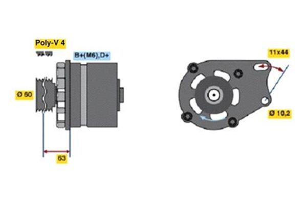 Generator 14V 65A Bosch 0 986 038 621 BOSCH