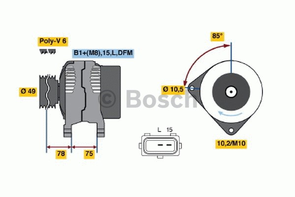 Generator 14V 120A Bosch 0 986 041 810 BOSCH
