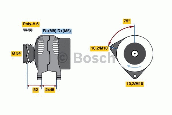 Generator 14V 70A Bosch 0 986 042 071 BOSCH