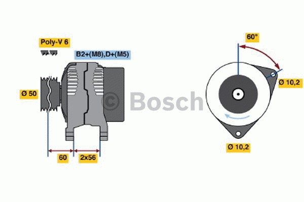 Generator 14V 100A Bosch 0 986 042 750 BOSCH