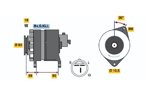 Generator 14V 80A Bosch 0 986 043 121 BOSCH