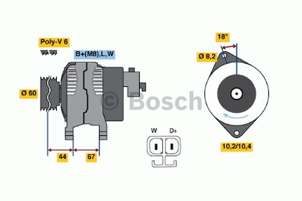 Generator 14V 100A Bosch 0 986 043 981 BOSCH