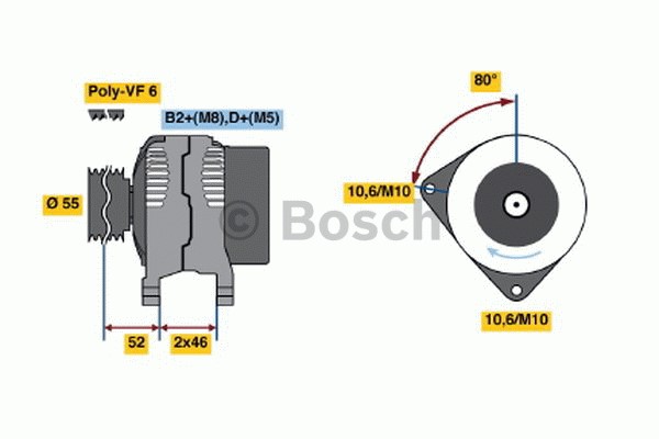 Generator 14V 150A Bosch 0 986 044 400 BOSCH