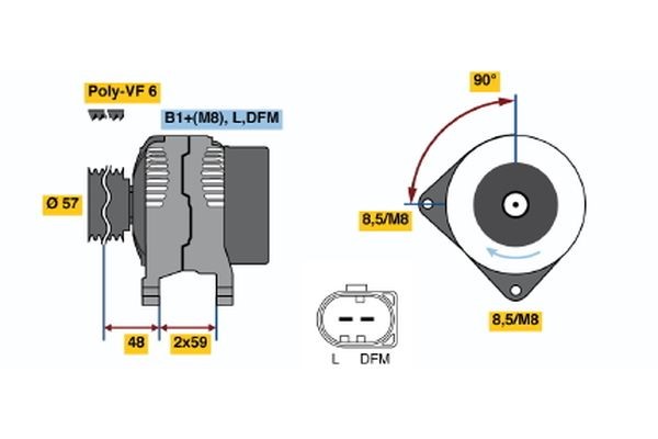 Generator 14V 180A Bosch 0 986 045 350 BOSCH
