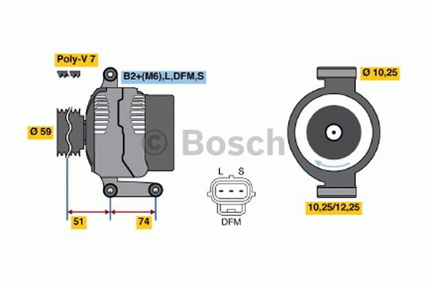 Generator 14V 110A Bosch 0 986 045 370 BOSCH