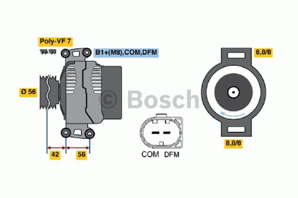 Generator 14V 120A Bosch 0 986 045 380 BOSCH