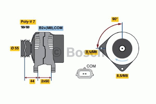 Generator 14V 90A Bosch 0 986 046 440 BOSCH