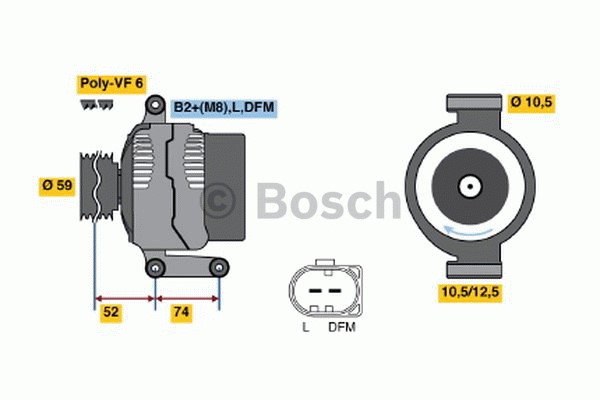 Generator 14V 150A Bosch 0 986 047 910 BOSCH Generator 14V 150A Bosch 0 986 047 910 BOSCH