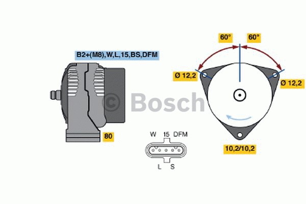 Generator 28V 80A Bosch 0 986 048 100 BOSCH