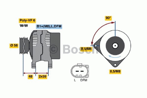 Generator 14V 120A Bosch 0 986 048 530 BOSCH