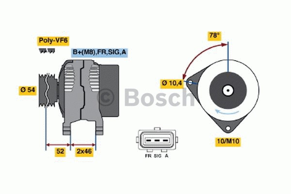 Generator 14V 120A Bosch 0 986 049 171 BOSCH