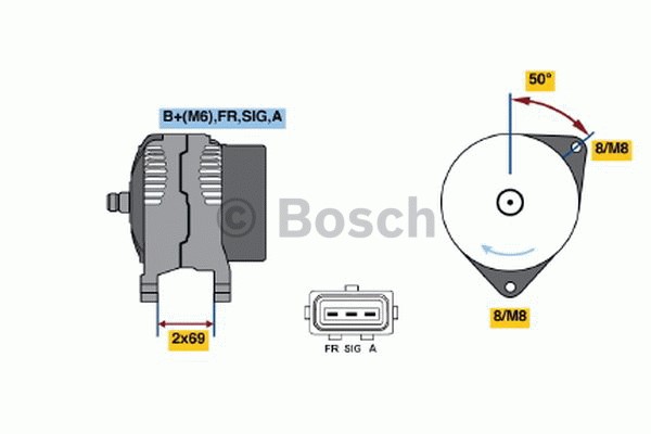 Generator 14V 125A Bosch 0 986 049 181 BOSCH