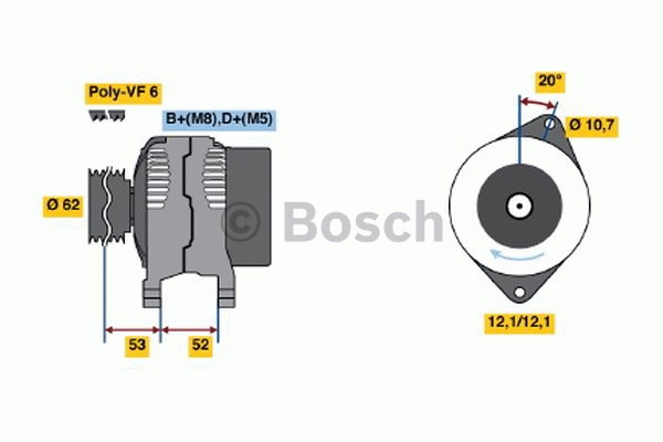 Generator 14V 100A Bosch 0 986 049 231 BOSCH