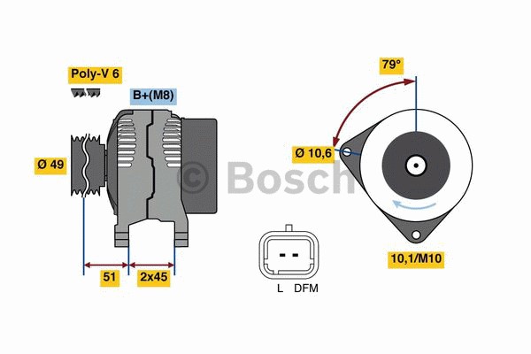 Generator 14V 80A Bosch 0 986 049 560 BOSCH