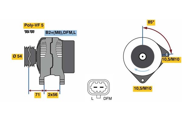 Generator 14V 120A Bosch 0 986 080 100 BOSCH