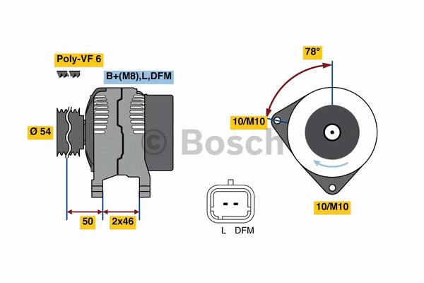 Generator 14V 90A Bosch 0 986 080 190 BOSCH