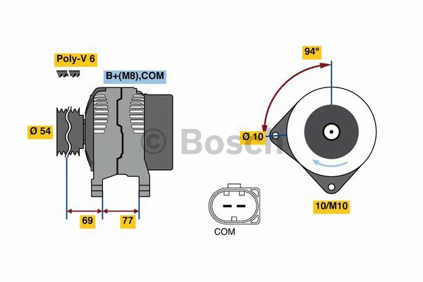 Generator 14V 170A Bosch 0 986 080 350 BOSCH