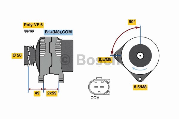 Generator 14V 140A Bosch 0 986 081 160 BOSCH