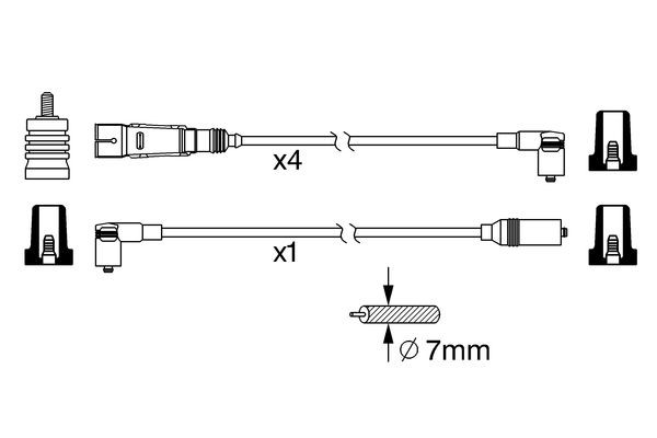 Tändkabelsats Bosch 0 986 356 369 BOSCH