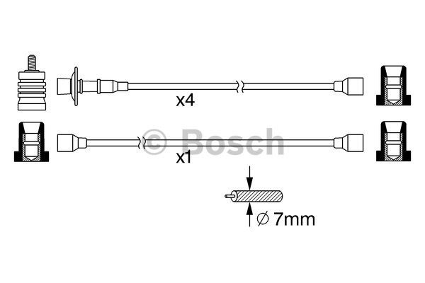 Tändkabelsats Bosch 0 986 356 370 BOSCH Tändkabelsats Bosch 0 986 356 370 BOSCH