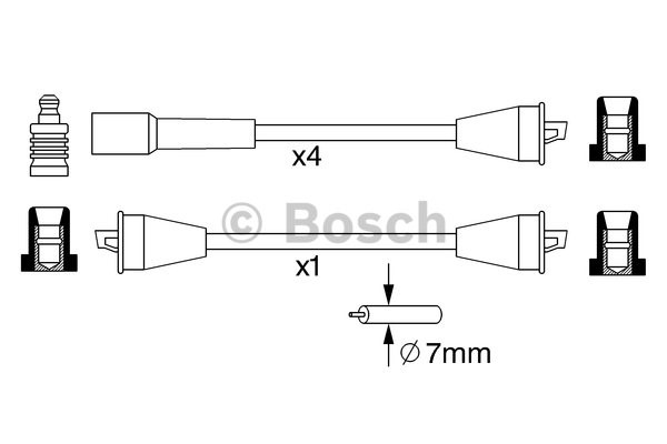 Tändkabelsats Bosch 0 986 357 049 BOSCH Tändkabelsats Bosch 0 986 357 049 BOSCH