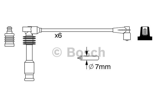 Tändkabelsats Bosch 0 986 357 050 BOSCH Tändkabelsats Bosch 0 986 357 050 BOSCH