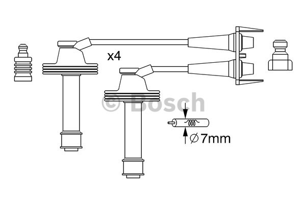 Tändkabelsats Bosch 0 986 357 238 BOSCH