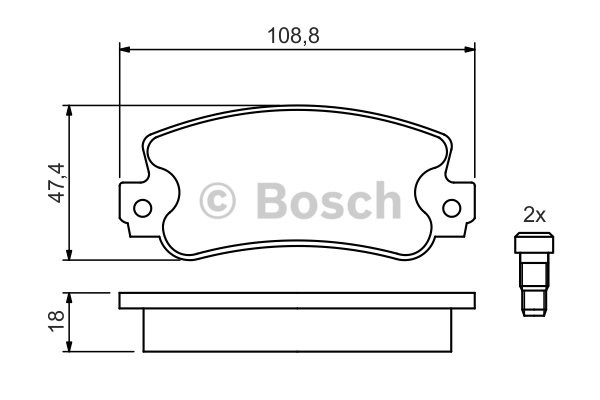 Bromsbeläggsats, Framaxel Bosch 0 986 424 098 BOSCH