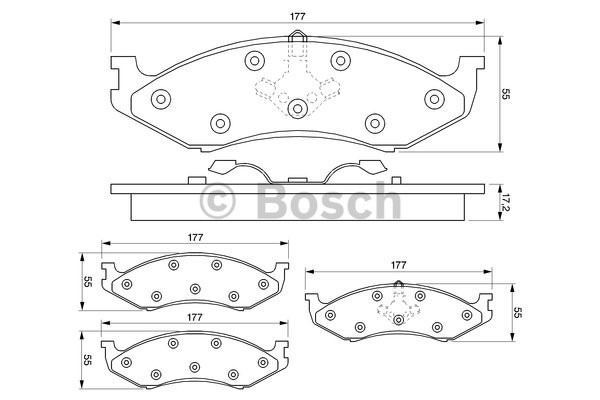 Bromsbeläggsats, Framaxel Bosch 0 986 424 284 BOSCH