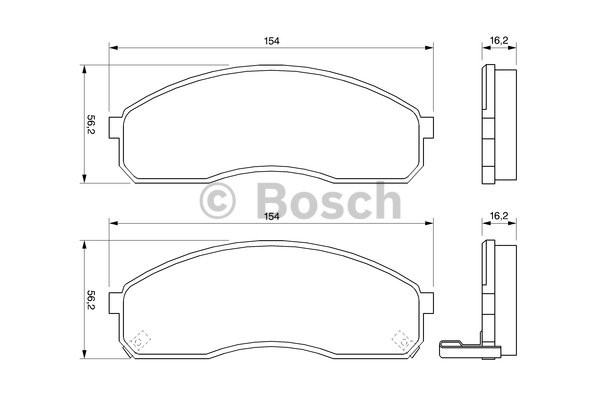 Bromsbeläggsats, Framaxel Bosch 0 986 424 714 BOSCH