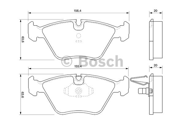 Bromsbeläggsats, Framaxel Bosch 0 986 424 767 BOSCH