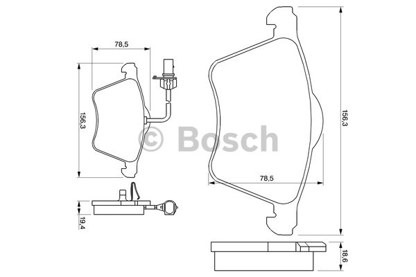 Bromsbeläggsats, Framaxel Bosch 0 986 424 780 BOSCH