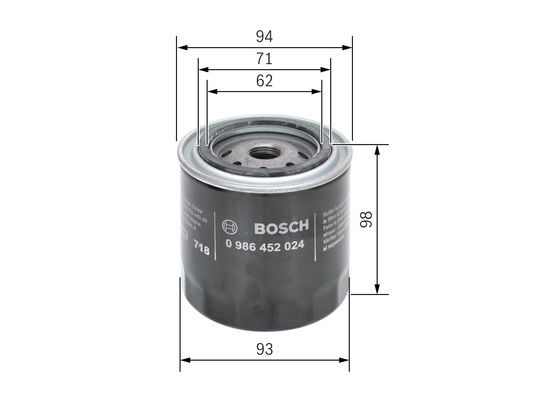 Oljefilter Bosch 0 986 452 024 BOSCH