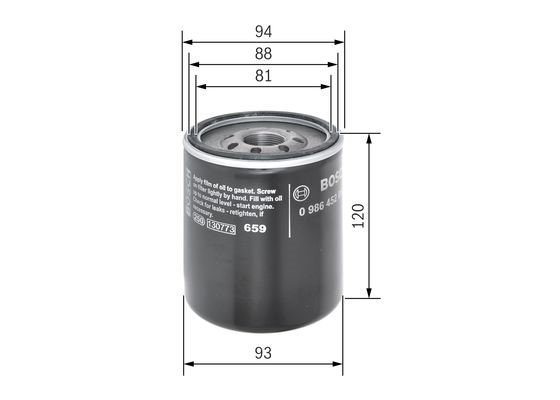 Oljefilter Bosch 0 986 452 064 BOSCH