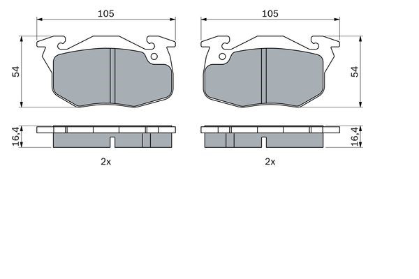 Bromsbeläggsats Solid, Framaxel Bosch 0 986 460 983 BOSCH