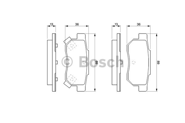 Bromsbeläggsats, Bakaxel Bosch 0 986 461 131 BOSCH
