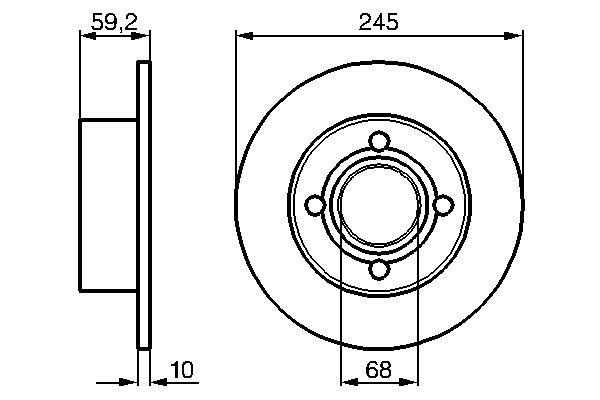 Bromsskiva Solid, Bakaxel Bosch 0 986 478 019 BOSCH Bromsskiva Solid, Bakaxel Bosch 0 986 478 019 BOSCH